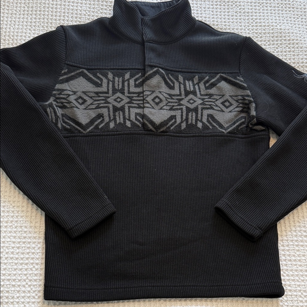 Spyder Men's Black and Gray Zip-Up Sweater
